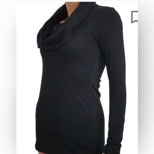 Black Cozy Cowl Neck Knit Top